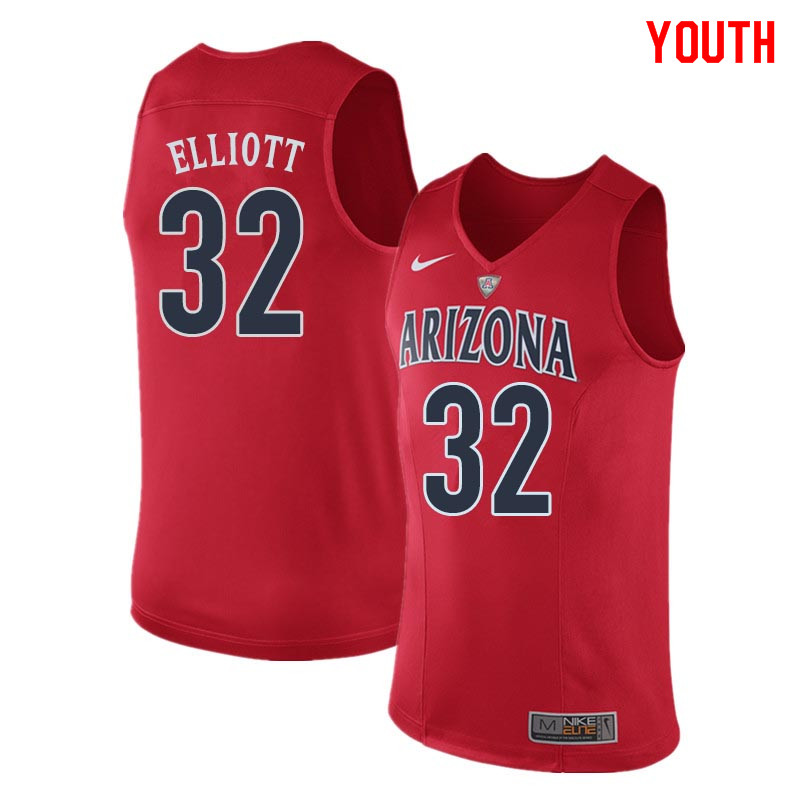 Youth Arizona Wildcats #32 Sean Elliott College Basketball Jerseys Sale-Red